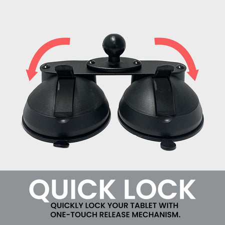 Quick Lock Dual Suction Cup iPad Holder