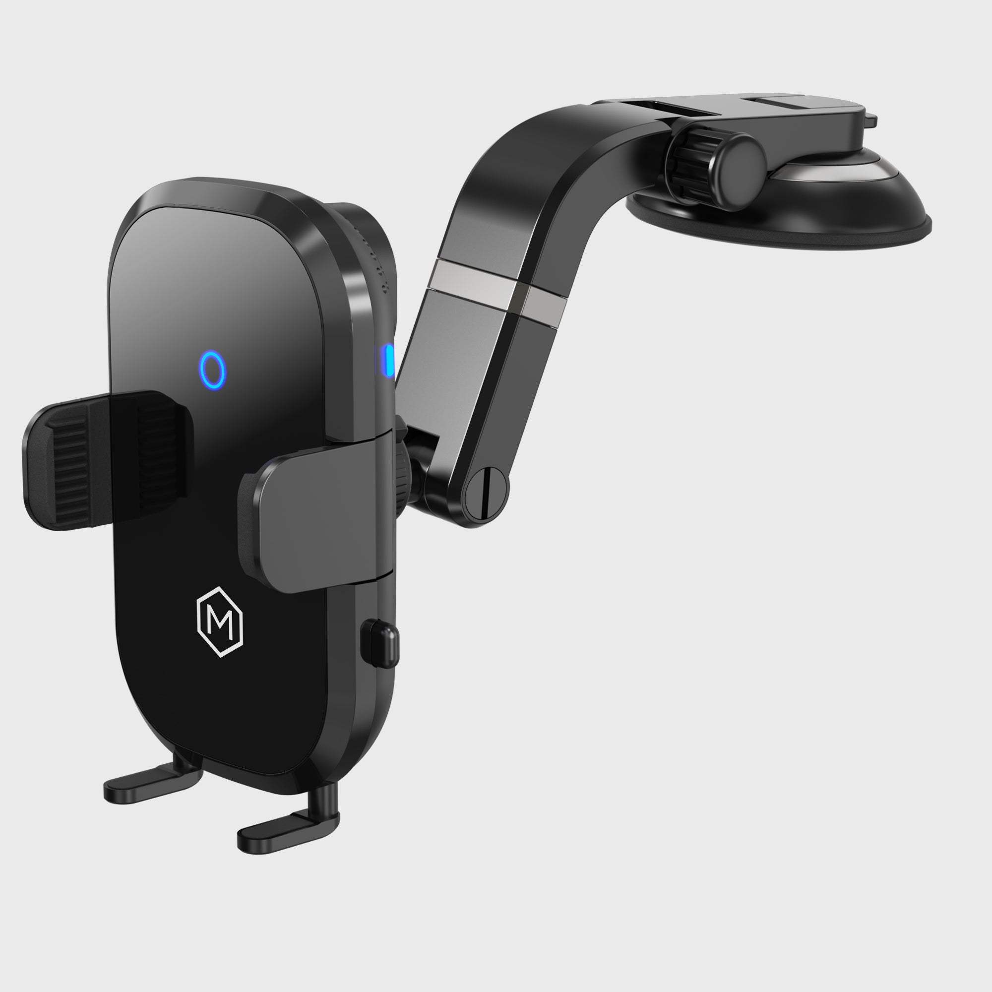 Auto Scan Fast Wireless Car Charger Mount with Multi-Angle Adjustable Suction Cup