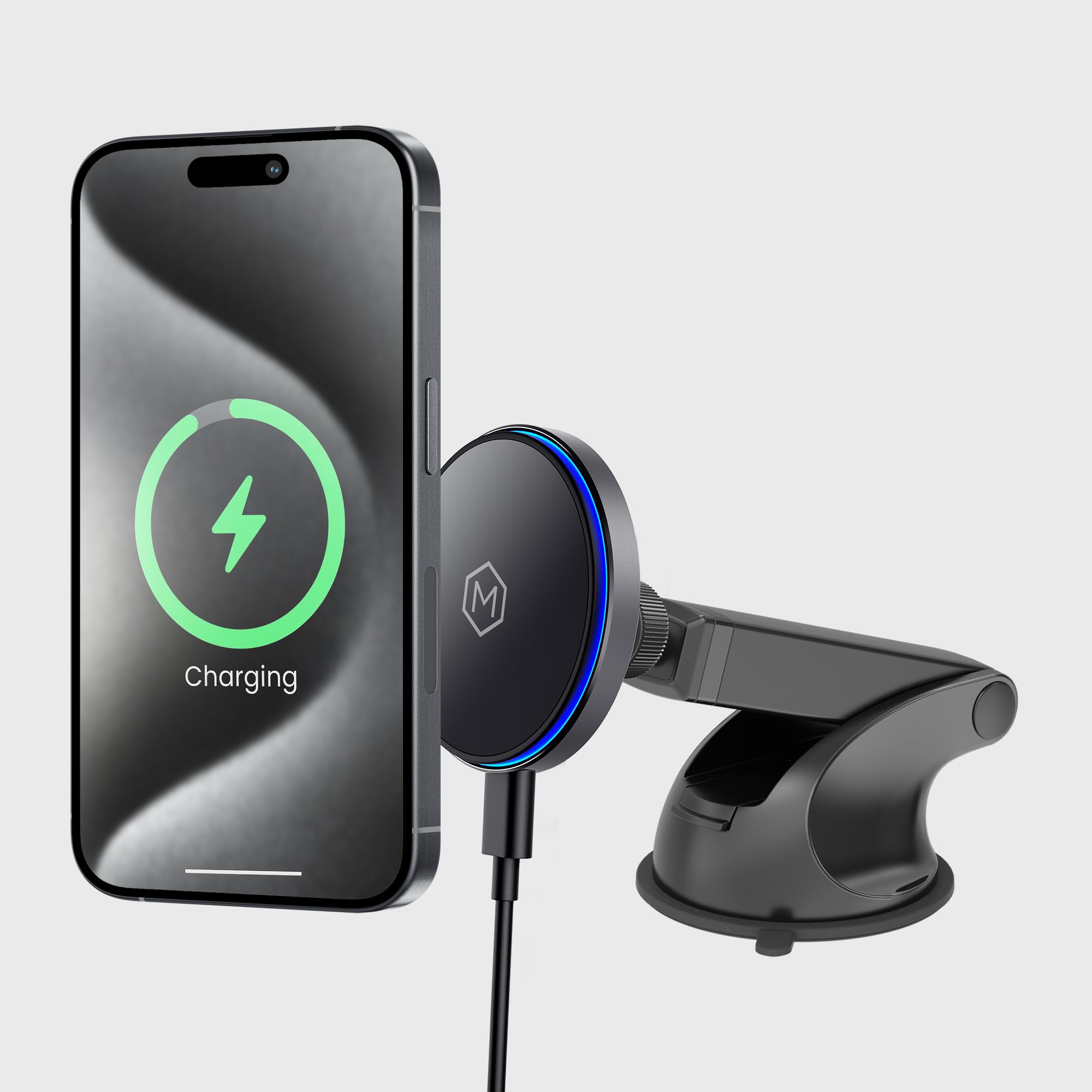 Mag Switch Qi2 Wireless Charger & Telescopic Suction Cup Mount