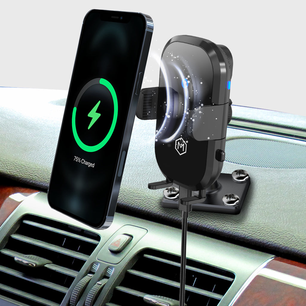 Auto Scan Fast Wireless Car Charger Mount with Drill Base AMPS Mounting Plate