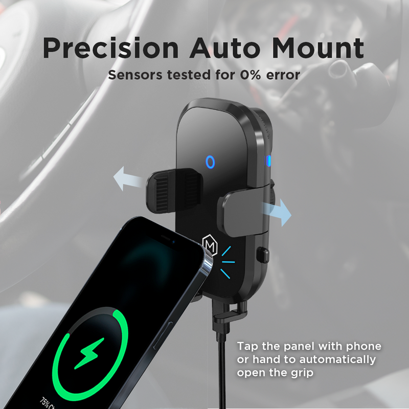 Auto Scan Fast Wireless Car Charger Mount with Drill Base AMPS Mounting Plate