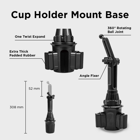 Universal Cup Holder Phone Mount - Grip Cradle