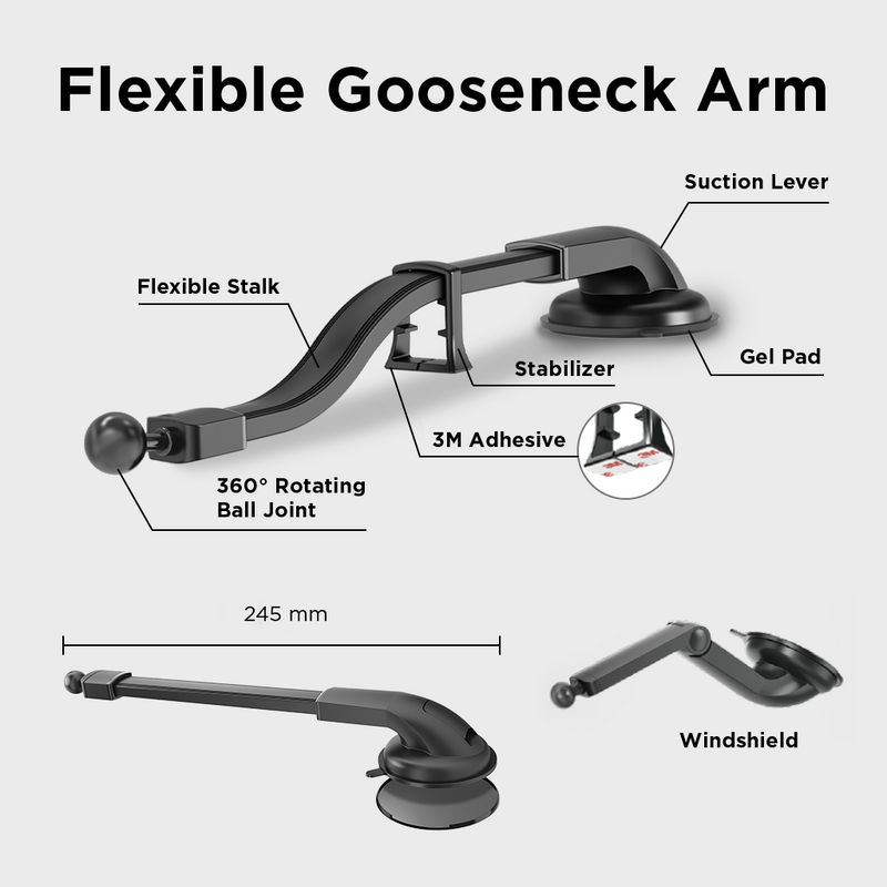 Simpl Touch Flexible Gooseneck Dash Phone Mount