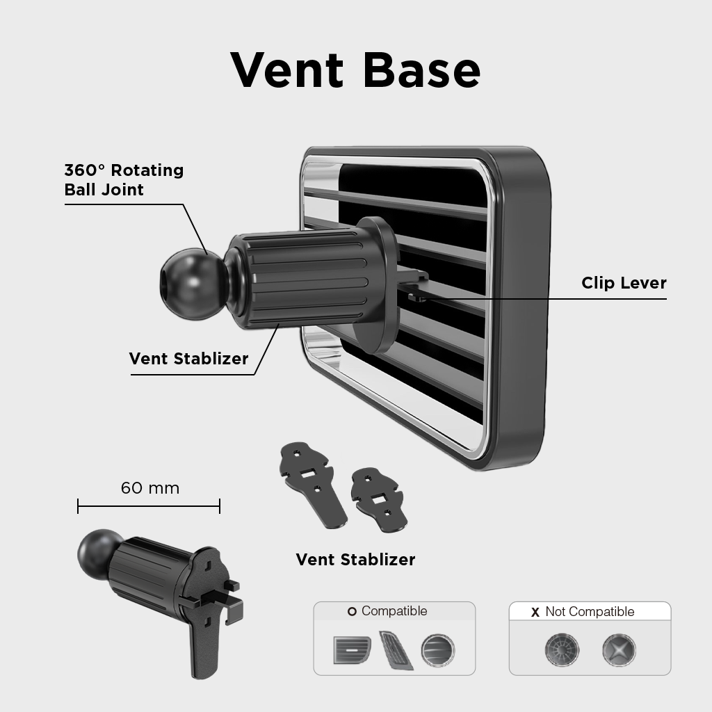 Grip Cradle Vent & Dash Car Mount