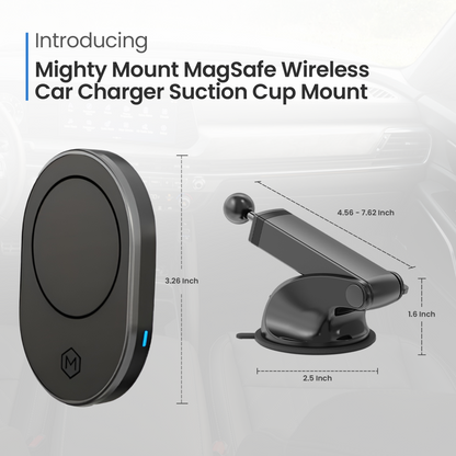 MagSafe Wireless Car Charger Suction Cup Mount (Version 2.0)