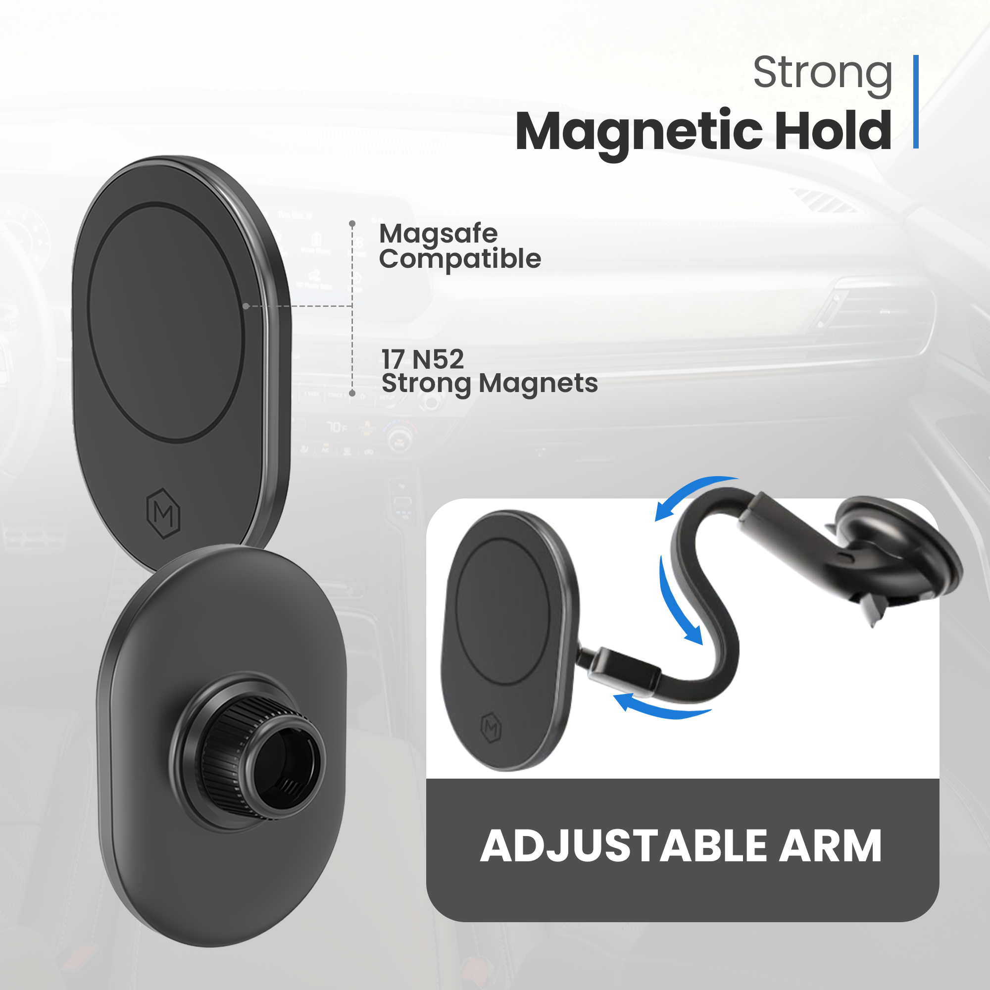 MagSafe Magnetic Car Gooseneck Mount (Version 2.0)