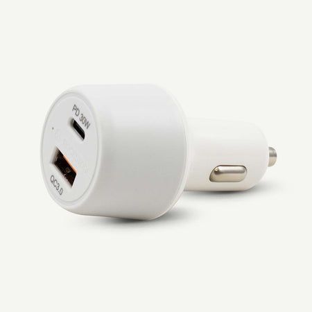 J48 Dual Port PD 30W + QC 3.0 Car Charger