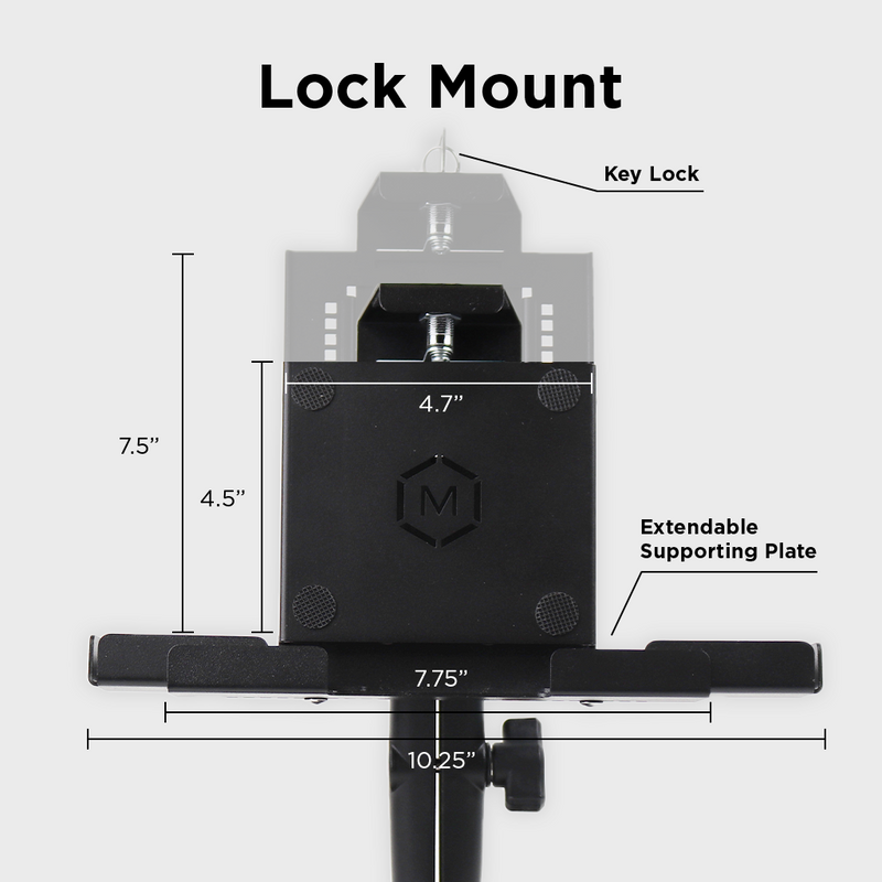 Mighty Mount® 9" to 10.5"AMPS Drill Base Metal Locking iPad / Tablet Holder