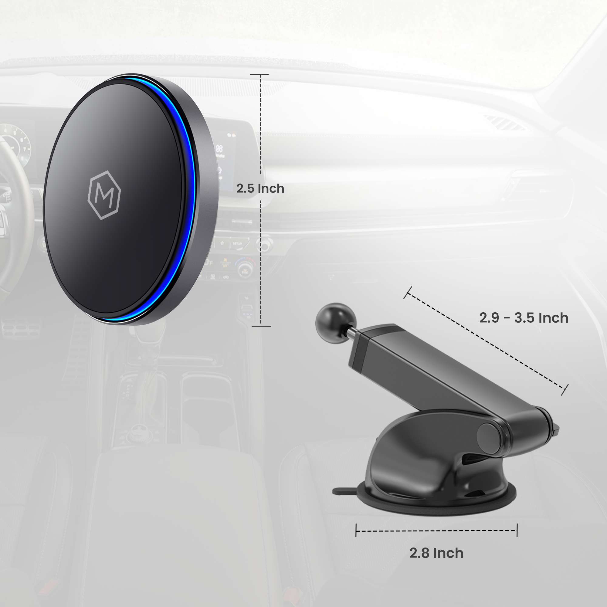 Mag Switch Qi2 Wireless Charger & Telescopic Suction Cup Mount