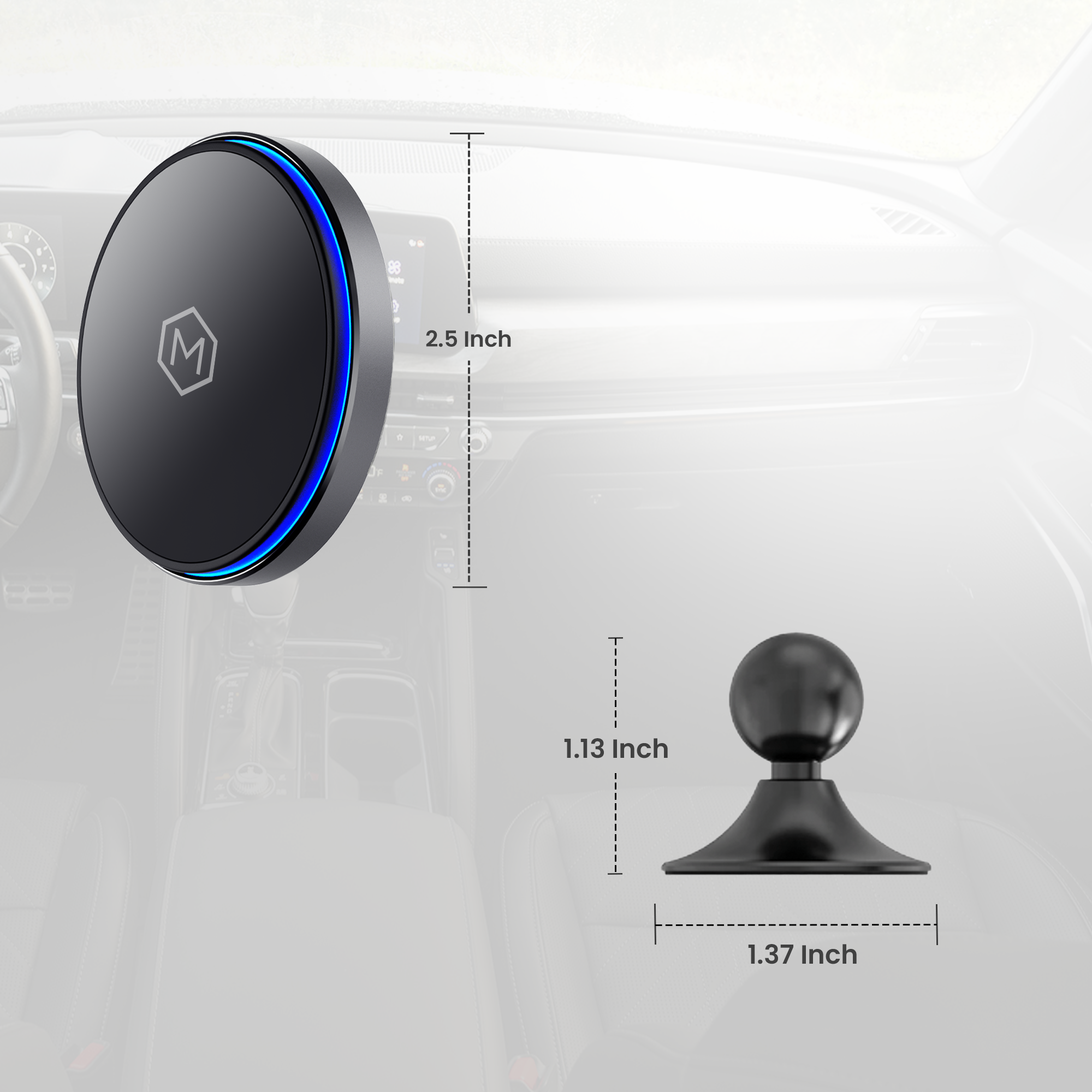 Mag Switch Qi2 Wireless Charger & Small Dash Mount