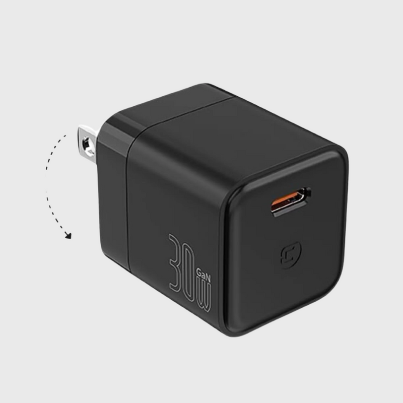 GaN 30W Fast Wall Charger - Black