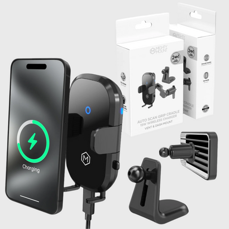 Fast Wireless Car Charger Mount - Grip Cradle (Auto Scan Version 2.0 )