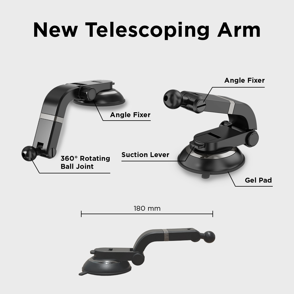 One Touch Cradle Mount with Multi-Angle Adjustable Suction Cup