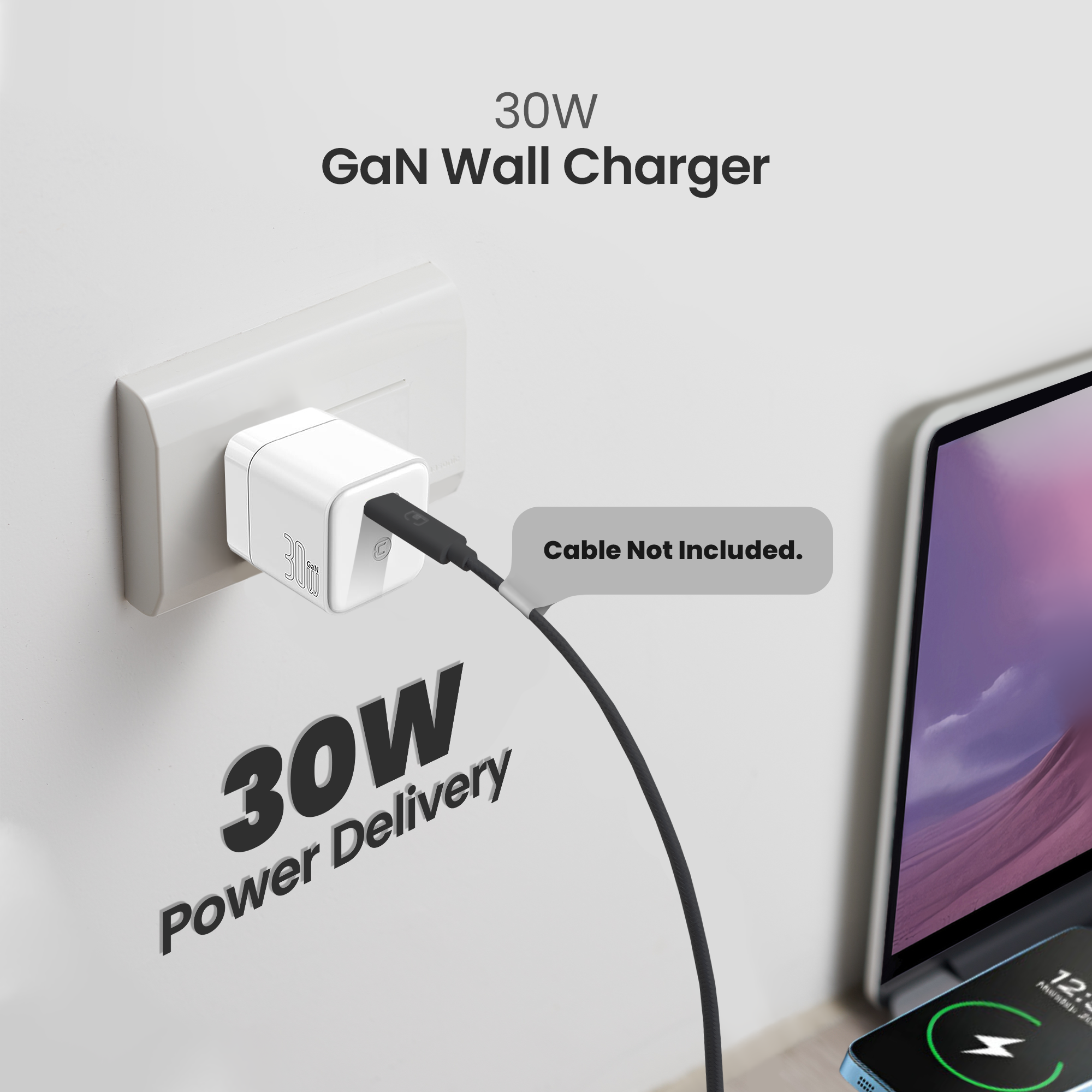 GaN 30W Fast Wall Charger