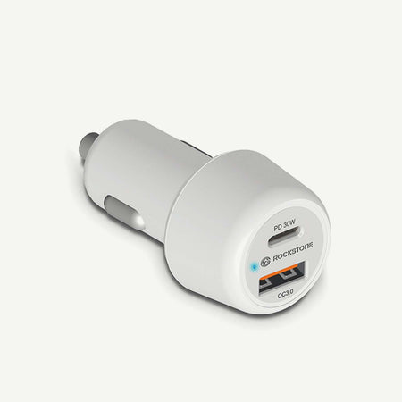 J48 Dual Port PD 30W + QC 3.0 Car Charger