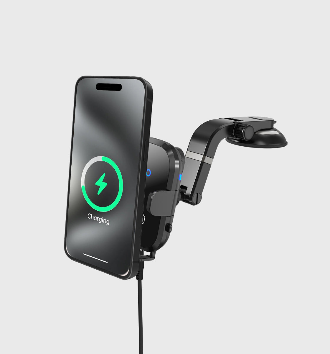 Auto Scan Fast Wireless Car Charger Mount with Multi-Angle Adjustable Suction Cup