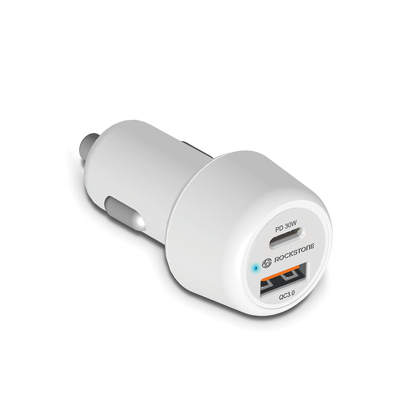 PD Dual Port Car Charger - PD 30W + Qualcomm 3.0 USB